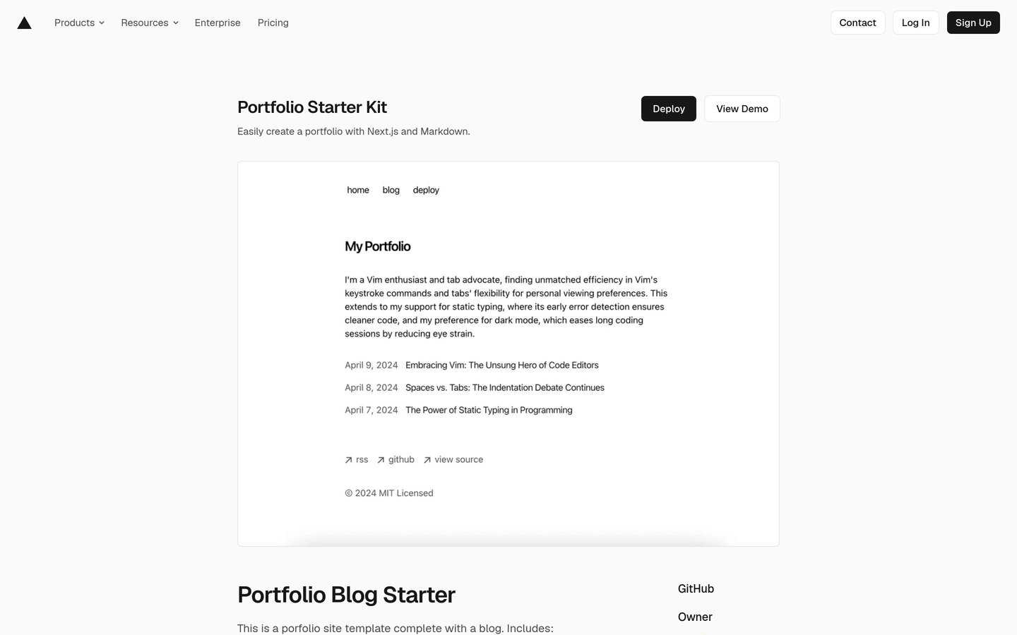 Next.js Portfolio Starter Kit