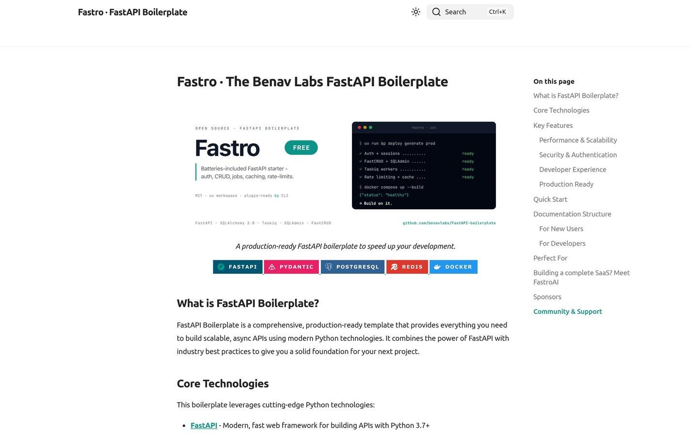 FastAPI-boilerplate (Fastro)