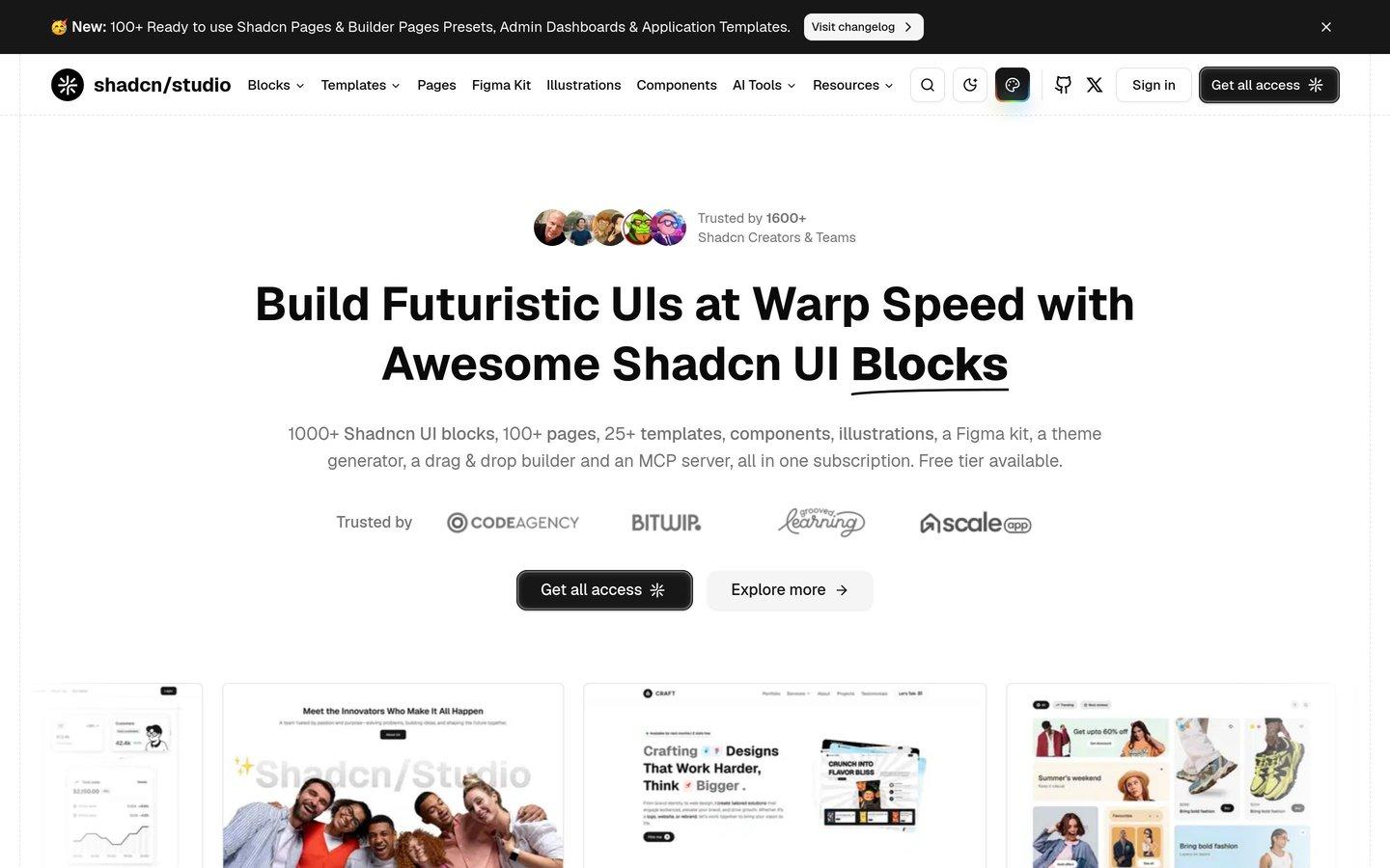 shadcn/studio Templates