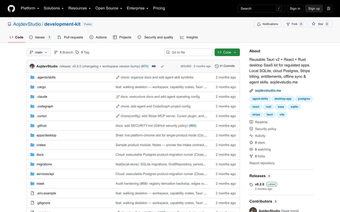 Development Kit - Tauri Desktop SaaS Starter