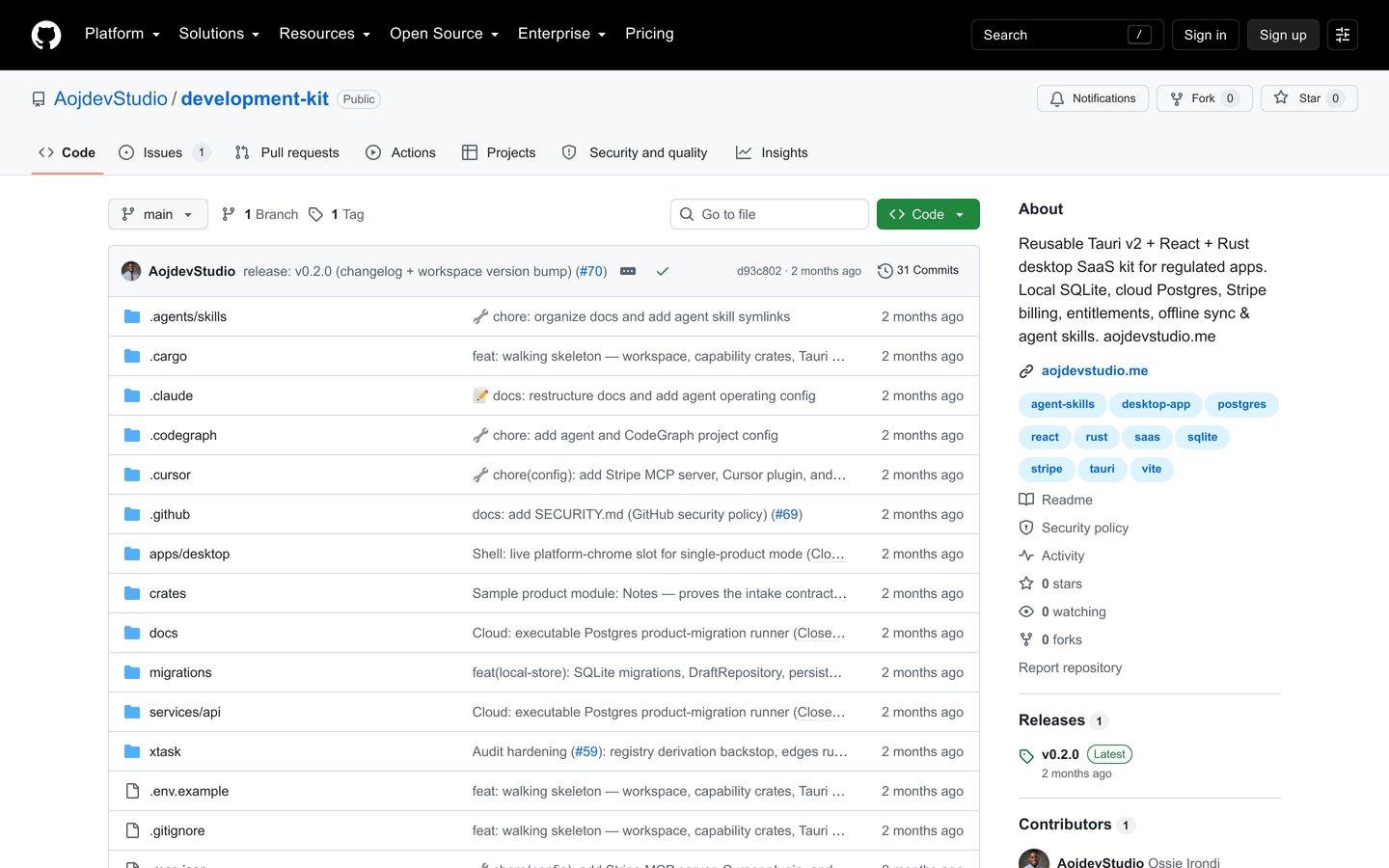 Development Kit - Tauri Desktop SaaS Starter