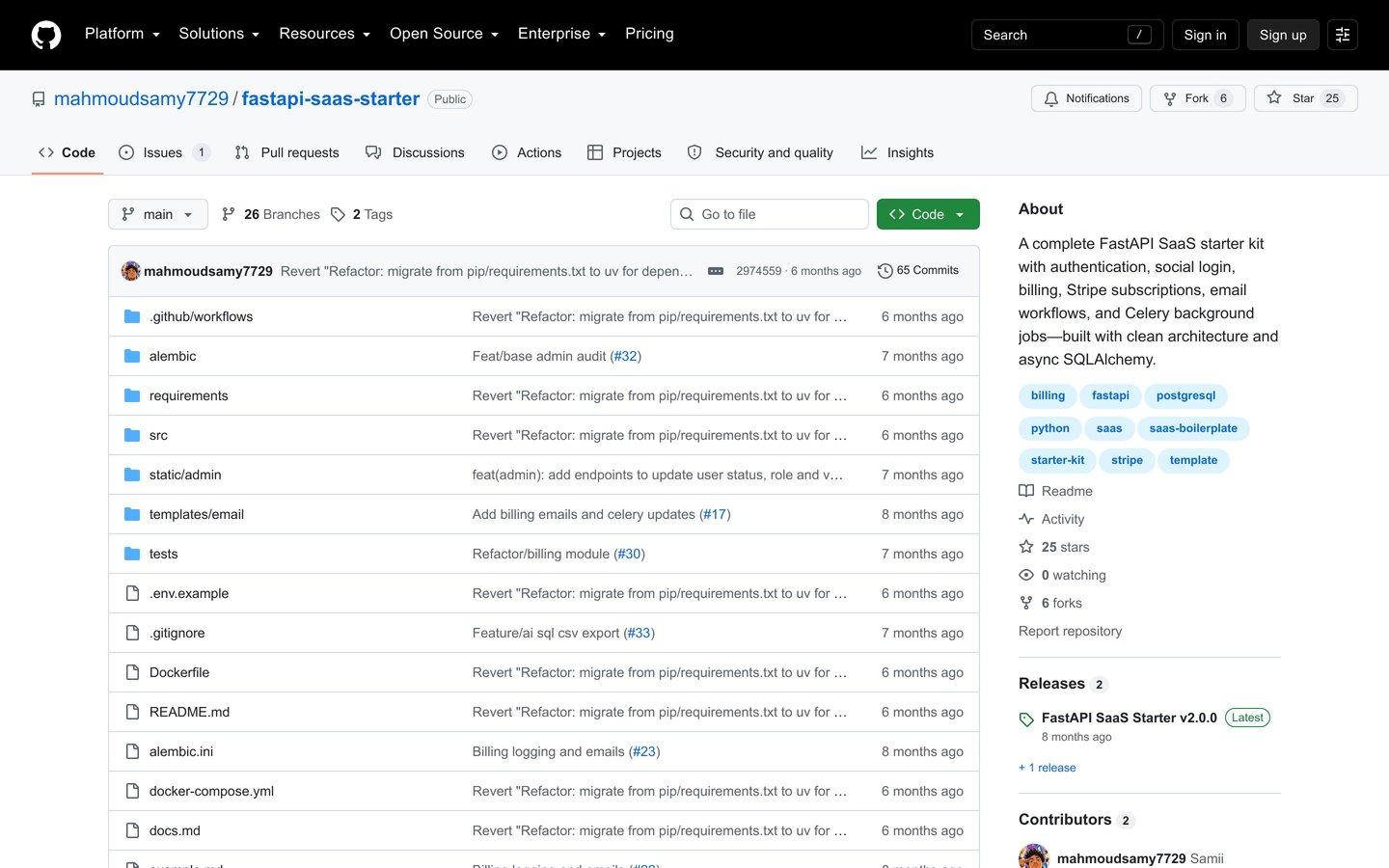 FastAPI SaaS Starter