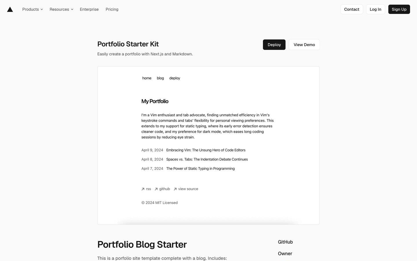 Next.js Portfolio Starter Kit