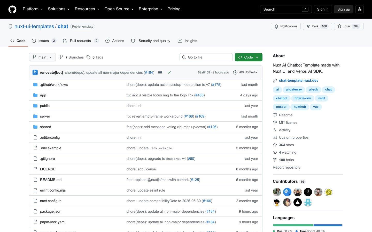 Nuxt AI Chatbot Template