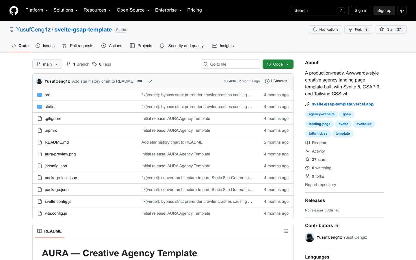 Svelte GSAP Agency Template