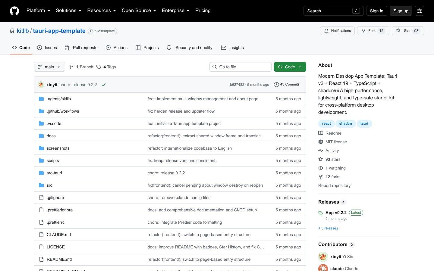 Tauri App Template