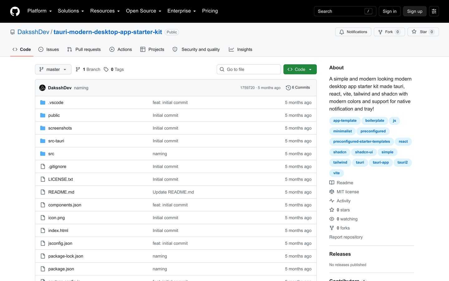 Tauri Modern Desktop App Starter Kit